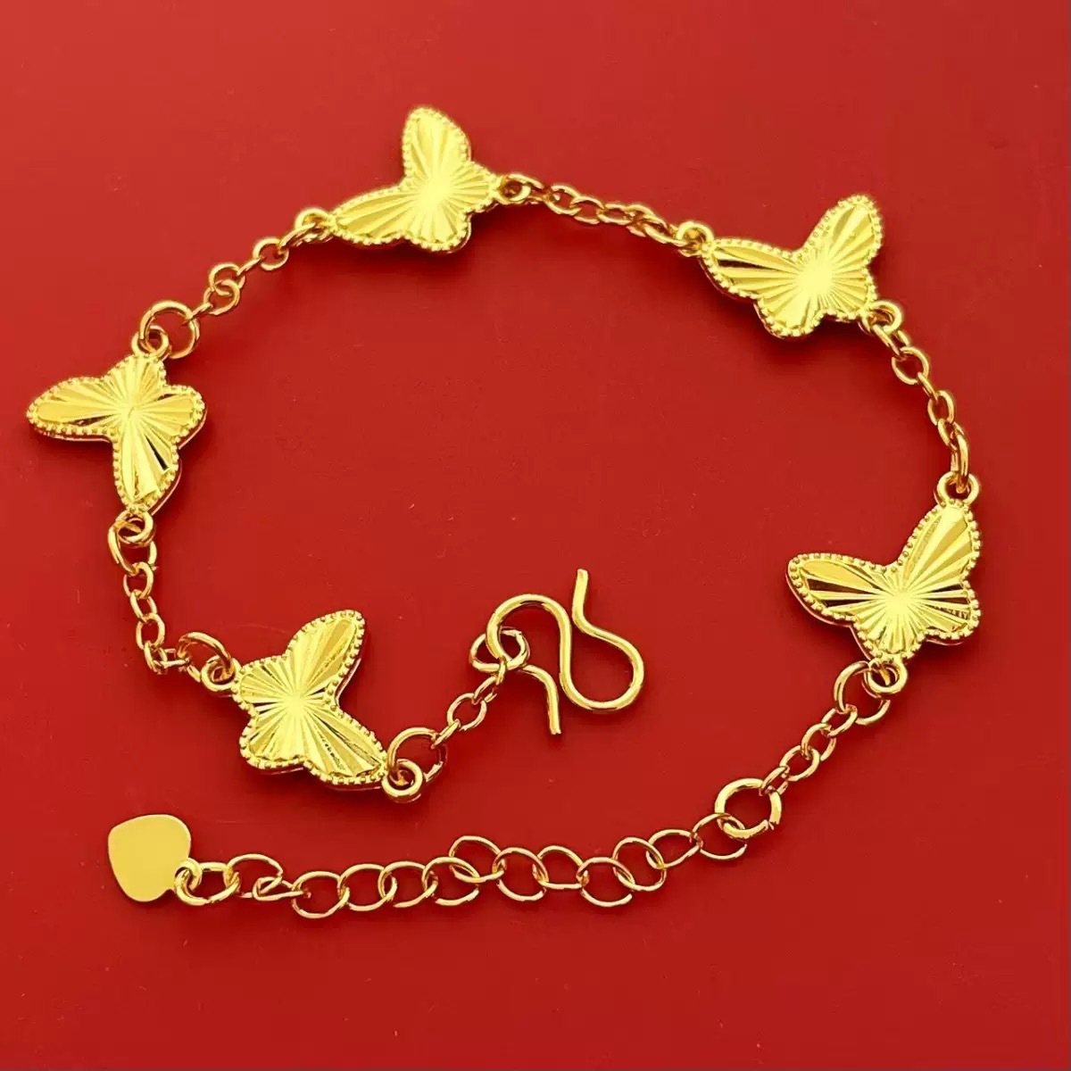 Butterfly Litmus Bracelets For Women In Golden Plated Copper With Electroplated Gold Plating Process