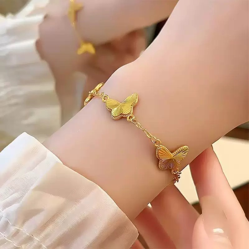 Butterfly Litmus Bracelets For Women In Golden Plated Copper With Electroplated Gold Plating Process 3