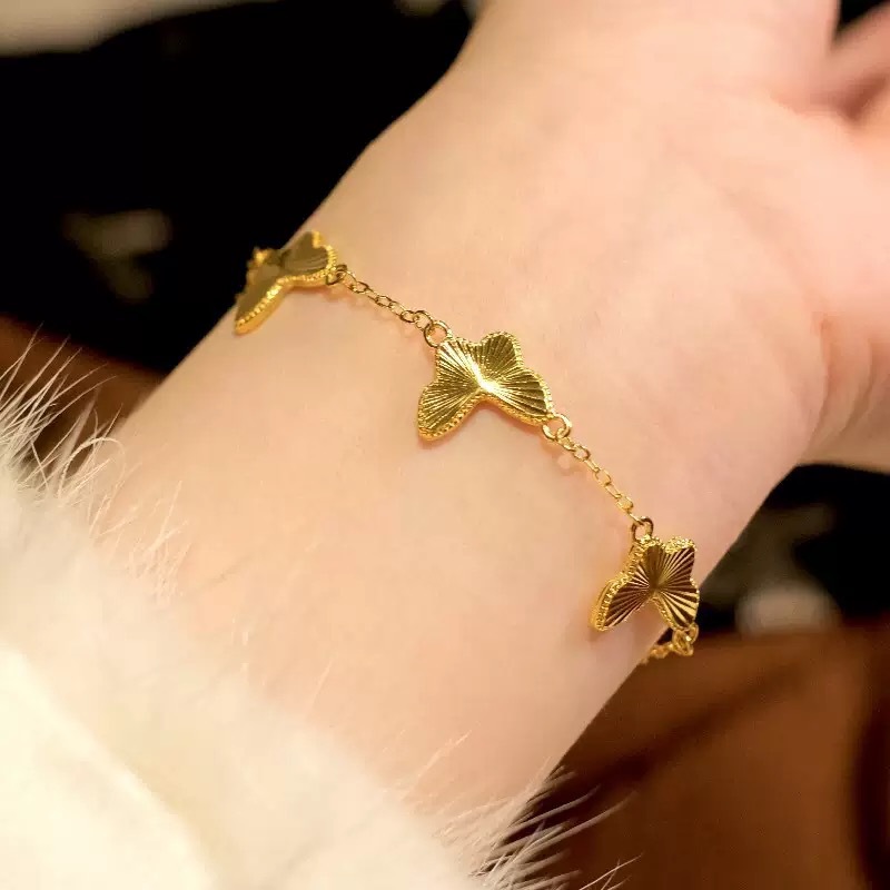 Butterfly Litmus Bracelets For Women In Golden Plated Copper With Electroplated Gold Plating Process 4