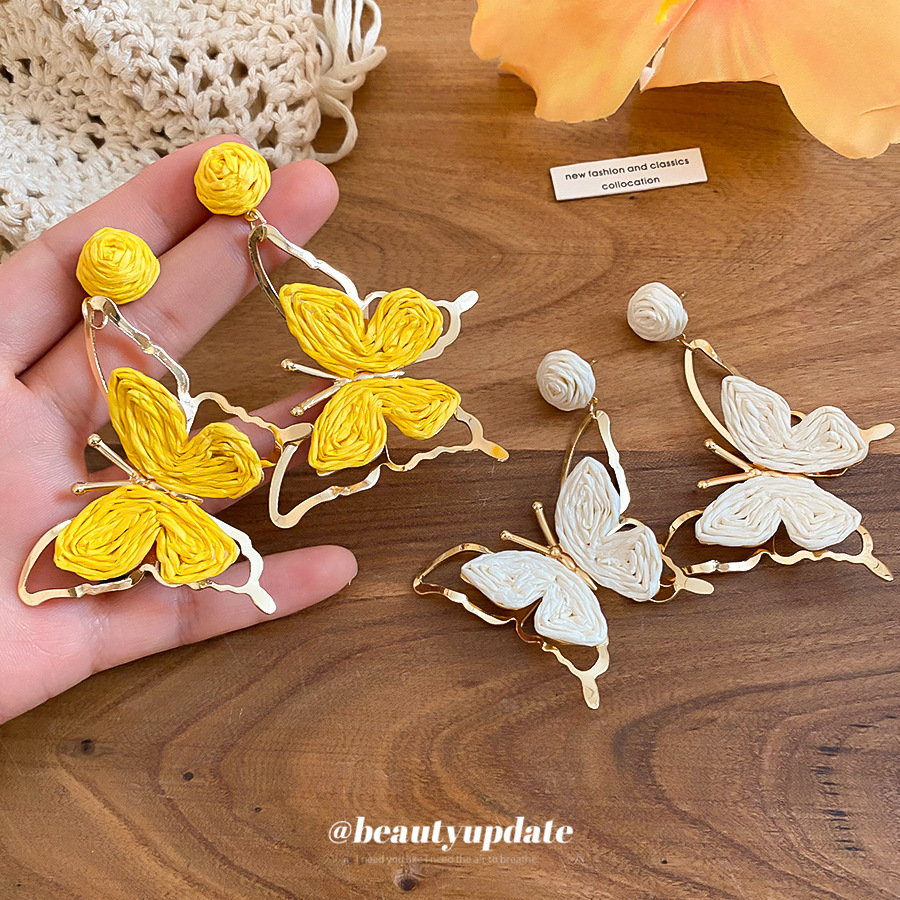 Butterfly Stud Earrings For Women In Gold Featuring Electroplated Copper With 304 Stainless Steel Ear Pins 2