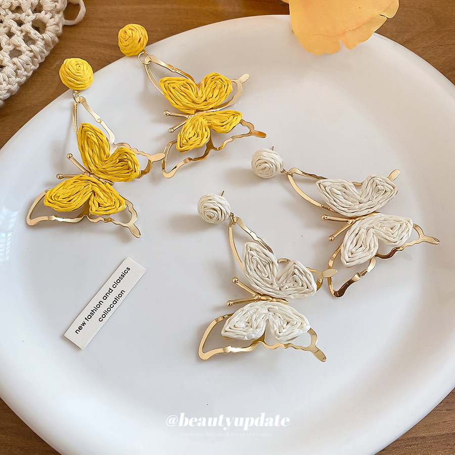 Butterfly Stud Earrings For Women In Gold Featuring Electroplated Copper With 304 Stainless Steel Ear Pins 4