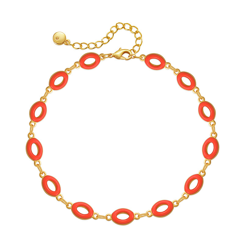 Copper Bracelet For Women Featuring Enamel Design With 18K Gold Plated Finish In Casual Style 3
