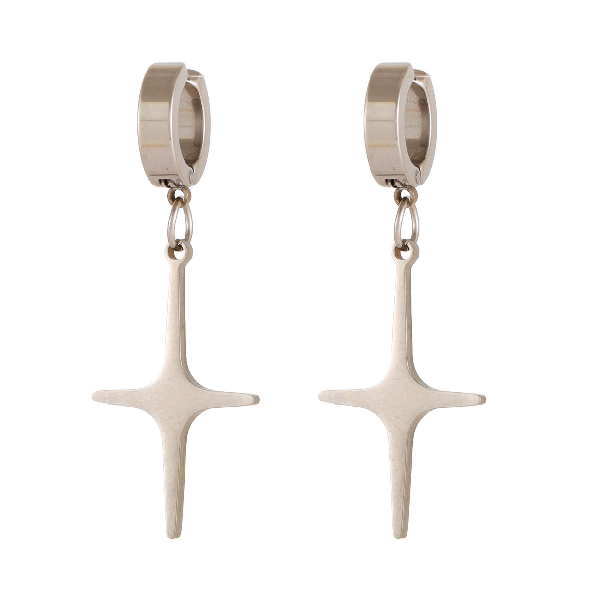 Handmade Geometric Earrings With 304 Stainless Steel Posts, Unisex Clip Earrings In Casual Style 2