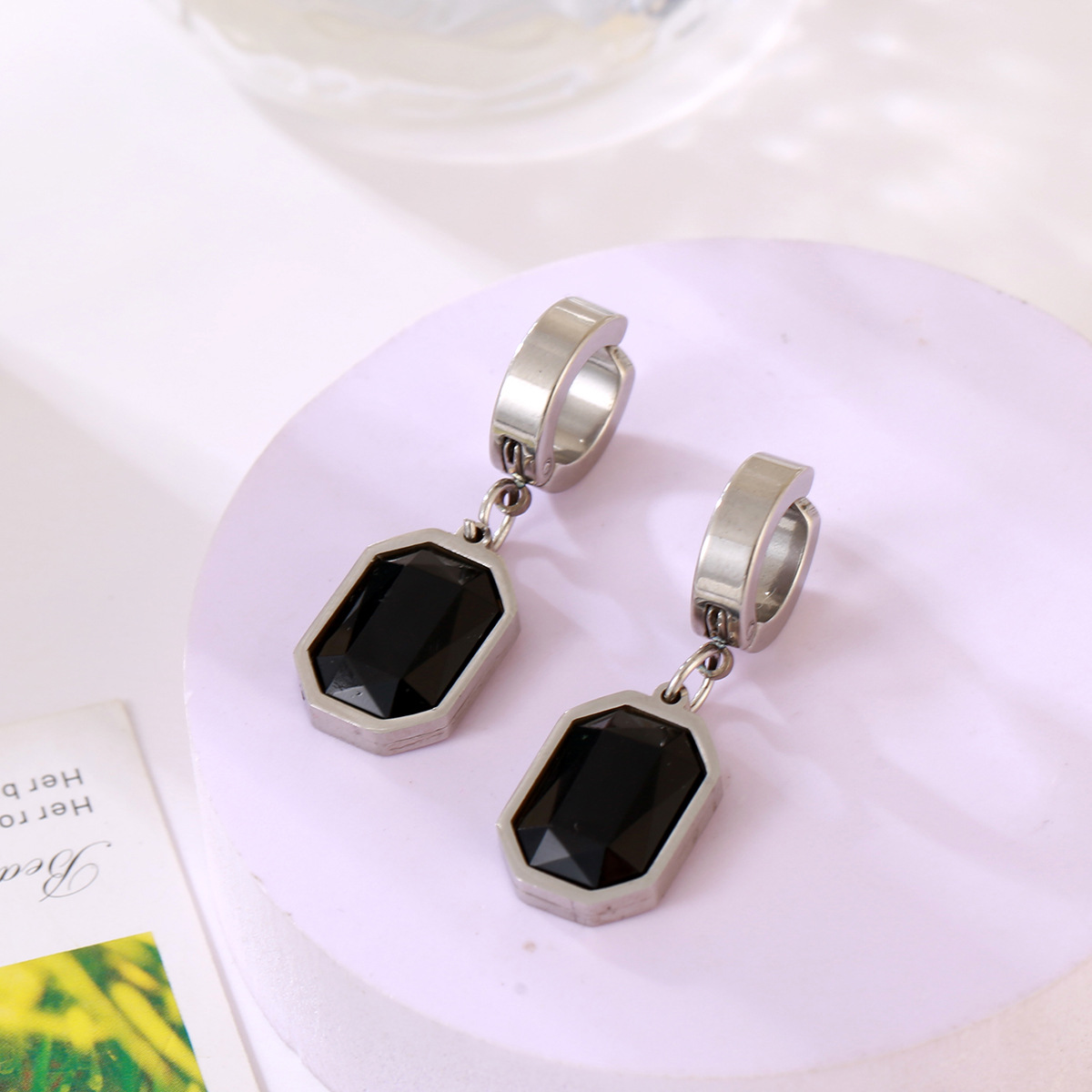 Handmade Geometric Earrings With 304 Stainless Steel Posts, Unisex Clip Earrings In Casual Style 5