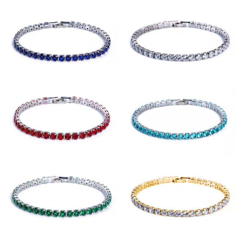 Round Copper Wristband For Women With Zircon Inlay, Silver Plated Featuring PVD Vacuum Plating