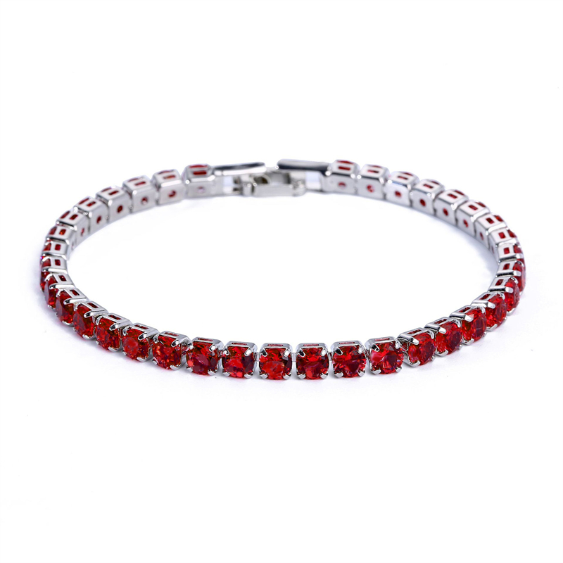 Round Copper Wristband For Women With Zircon Inlay, Silver Plated Featuring PVD Vacuum Plating 2