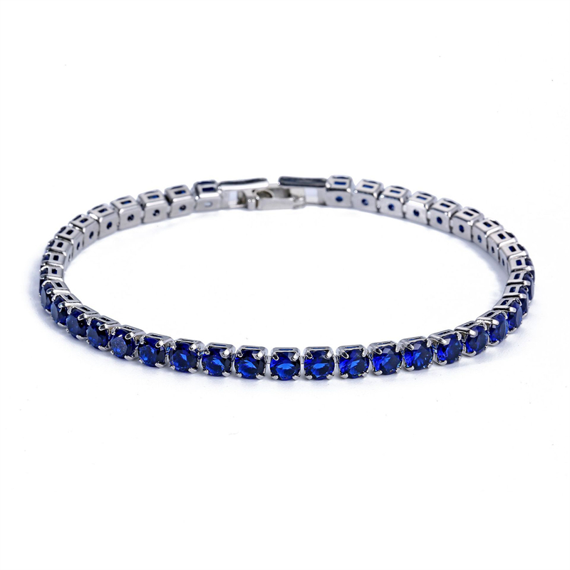 Round Copper Wristband For Women With Zircon Inlay, Silver Plated Featuring PVD Vacuum Plating 3