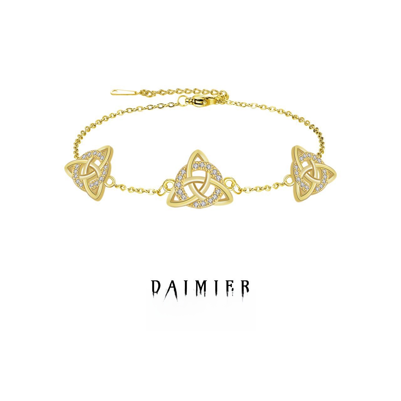Celtic Knot Bracelet For Women In Copper Featuring A Golden Finish 4