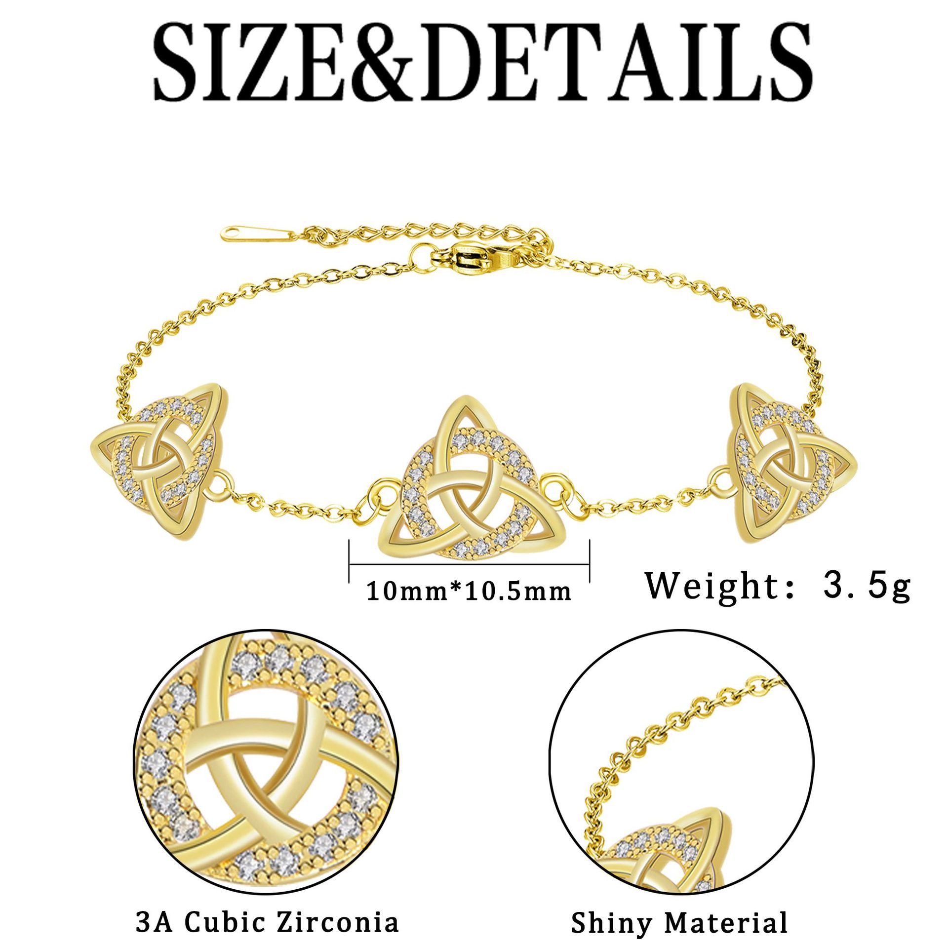Celtic Knot Bracelet For Women In Copper Featuring A Golden Finish 5