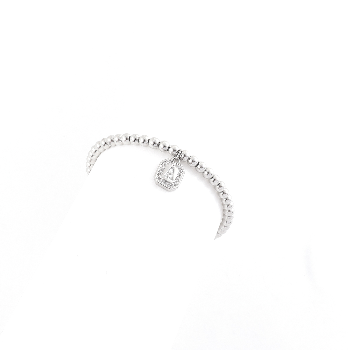 Classic Style Silver Copper Letter Bracelet For Men With Waterproof Non Tarnish Beaded Chain 3