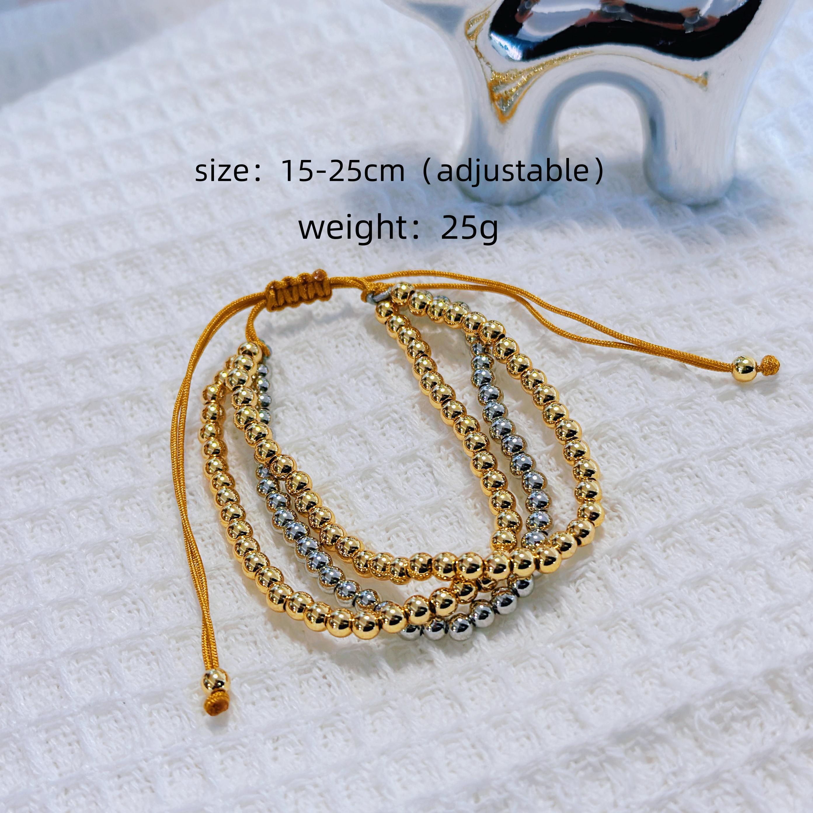 Copper 18K Gold Plated Beaded Geometric Bracelets 5
