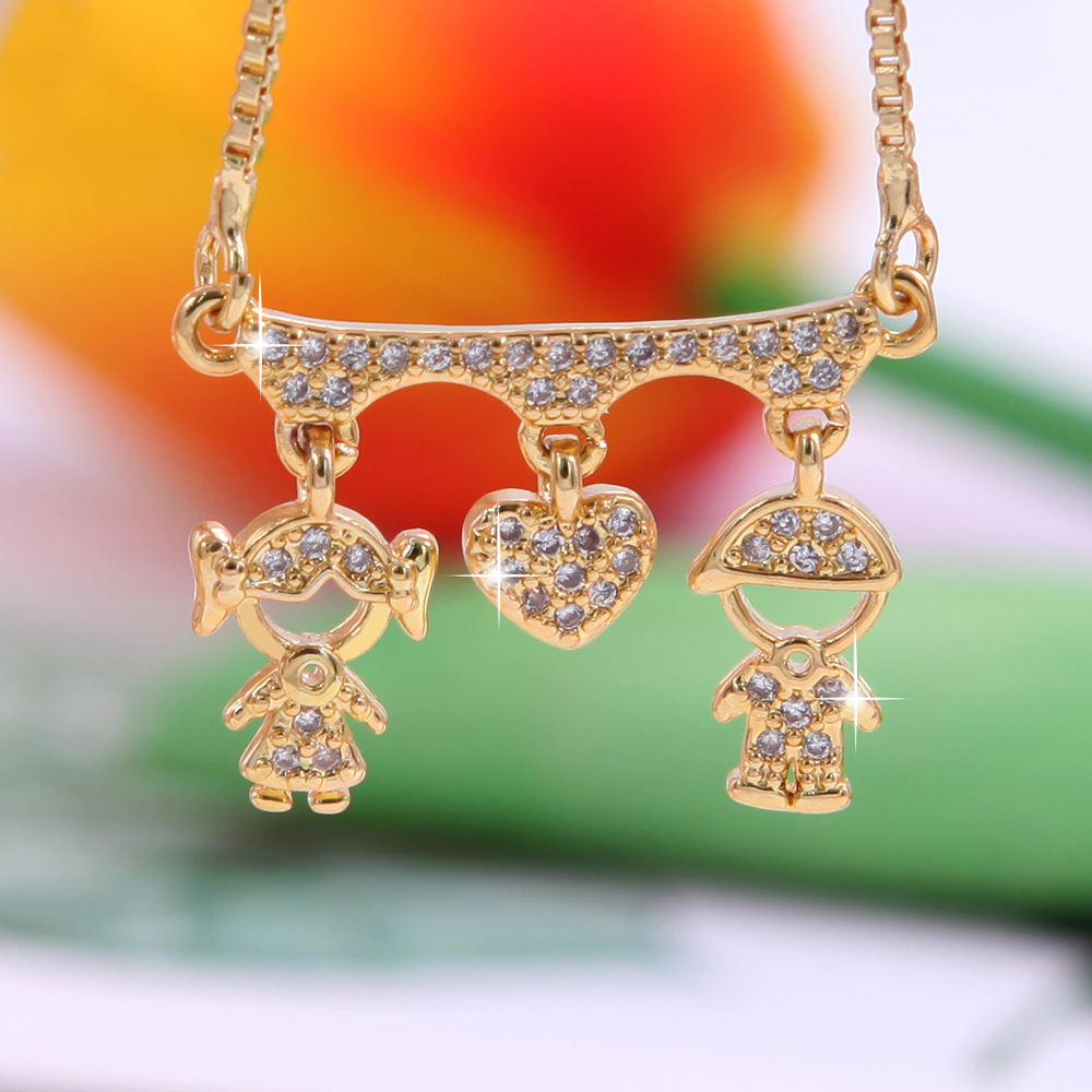 Unisex Human Pattern Bracelet In 18K Gold Plated Copper With Zircon Electroplated Design