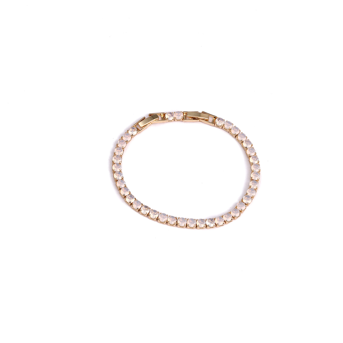 Geometric Copper Bracelets For Women With Polished Design Featuring 18K Gold Plated Finish And Zircon Inlay 3