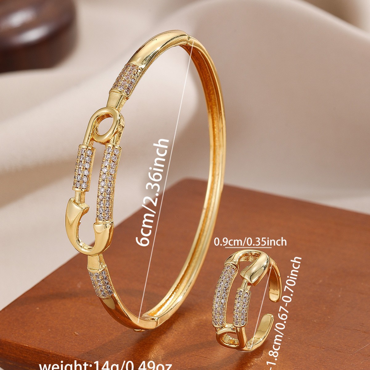 Splicing Copper Bangle With Electroplated Gold Plating In Simple Style 4