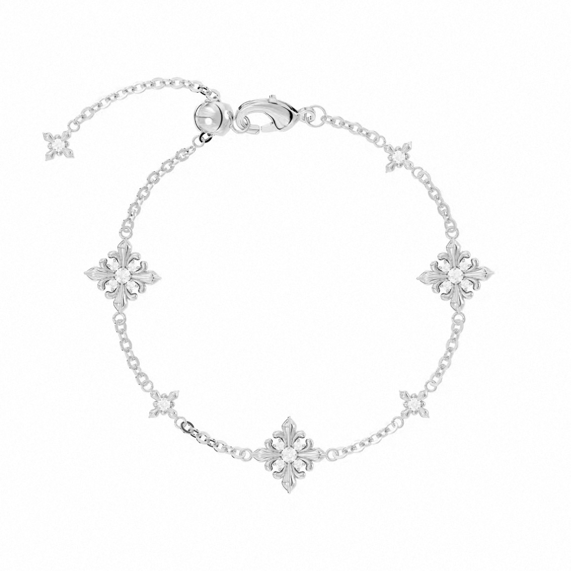 Maillard Style Copper Flowers Bracelet For Women In Silver, Perfect For Travel 5