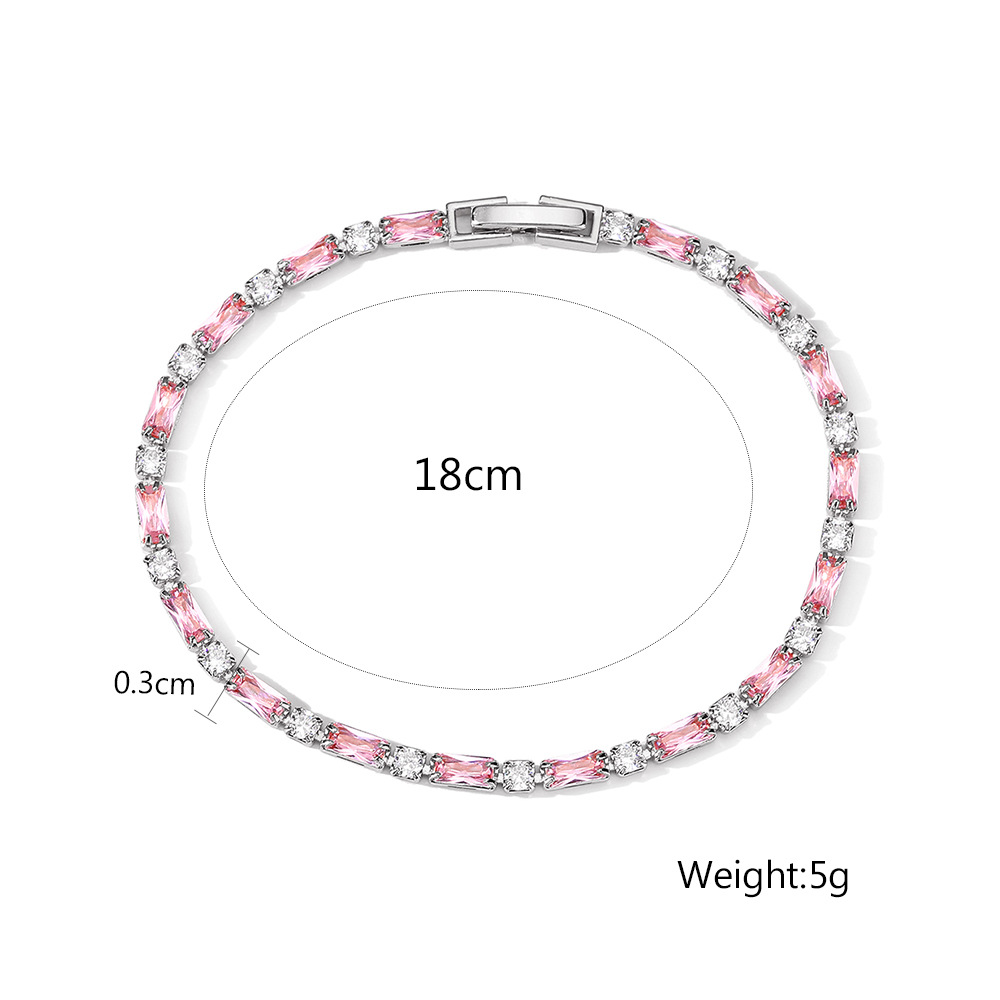 Geometric Copper Bracelets For Women Featuring Inlay Design With Zircon And Copper Pendant 5