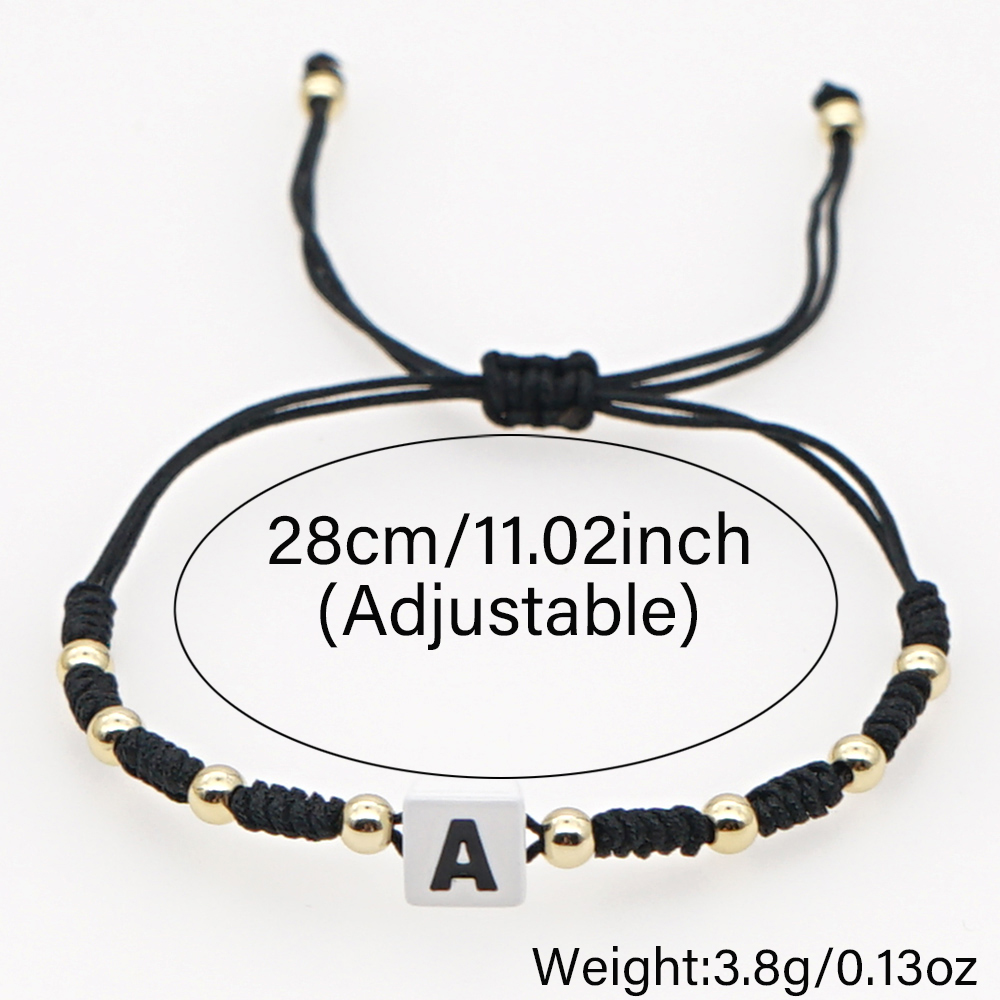 Copper Letter Beading Drawstring Bracelet For Women With Rope Chain Cord In Chain Design 2