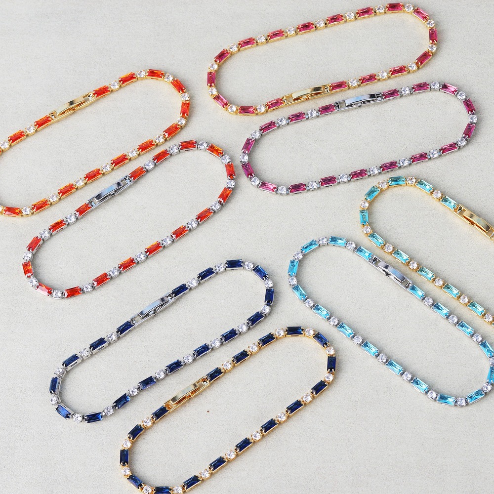 Copper Plating Geometric Zircon Bracelets