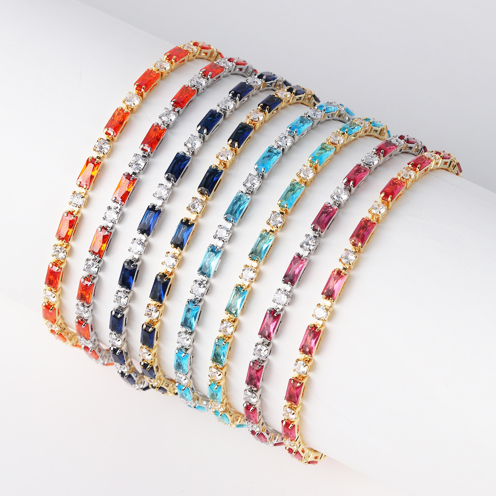 Copper Plating Geometric Zircon Bracelets 4