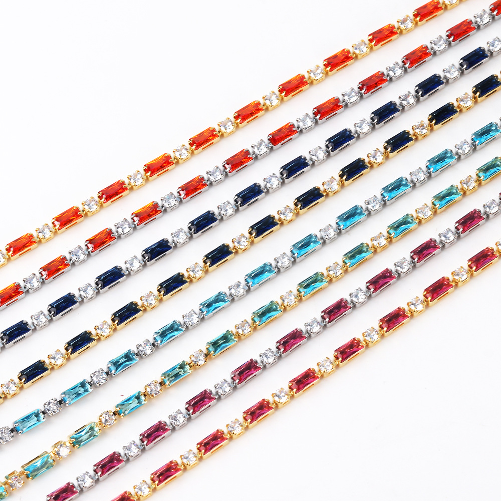 Copper Plating Geometric Zircon Bracelets 5