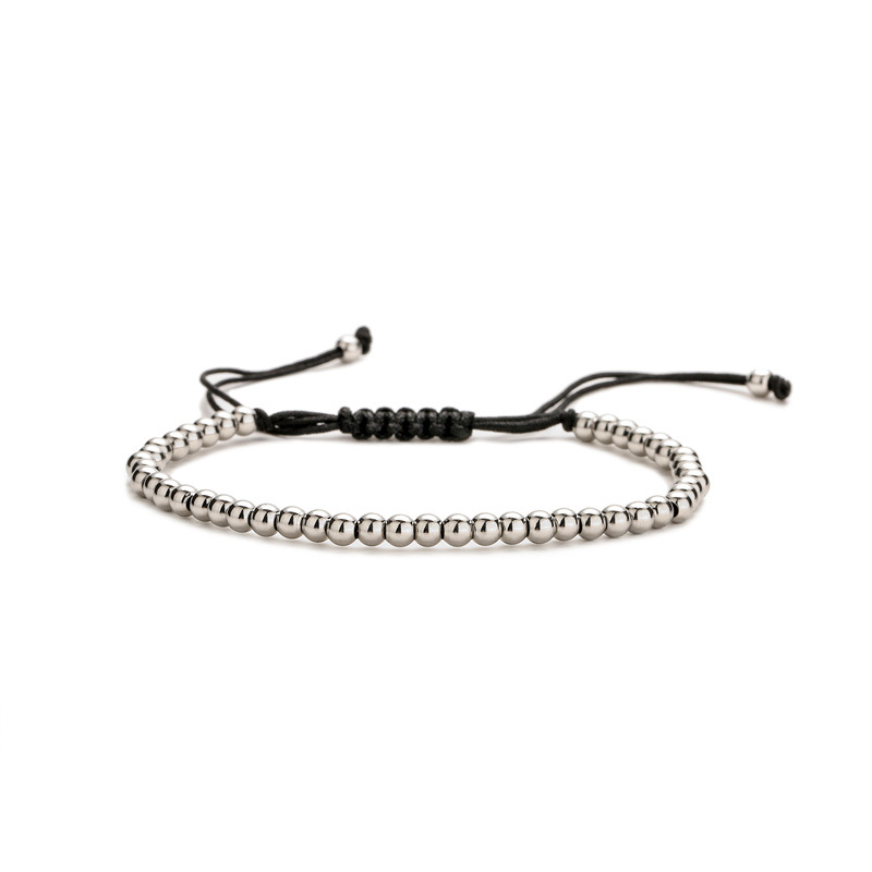 Unisex Heart Shape Lady Bracelet In Copper With Polyester Chain Featuring Beading Design 2