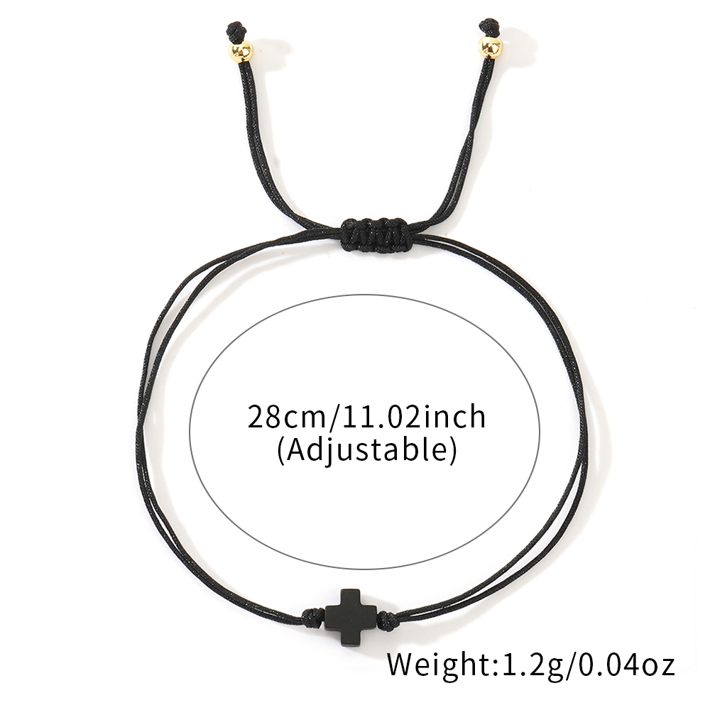 Cross Beading Drawstring Bracelet For Women With Copper Rope Chain Cord In Chain Design 2
