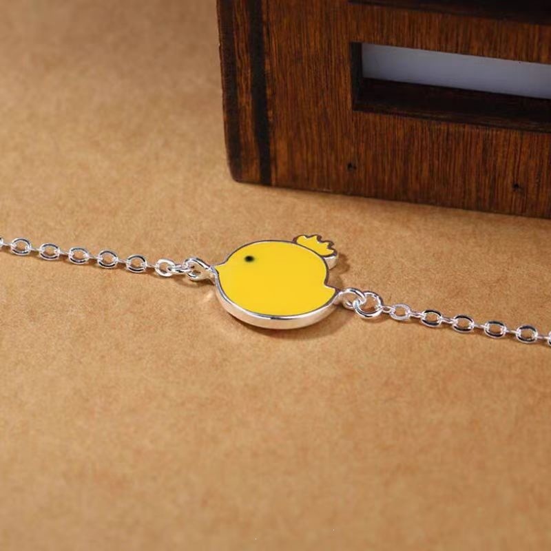 Cute Animal Enamel Copper Bracelet In Silver, Unisex Design 2