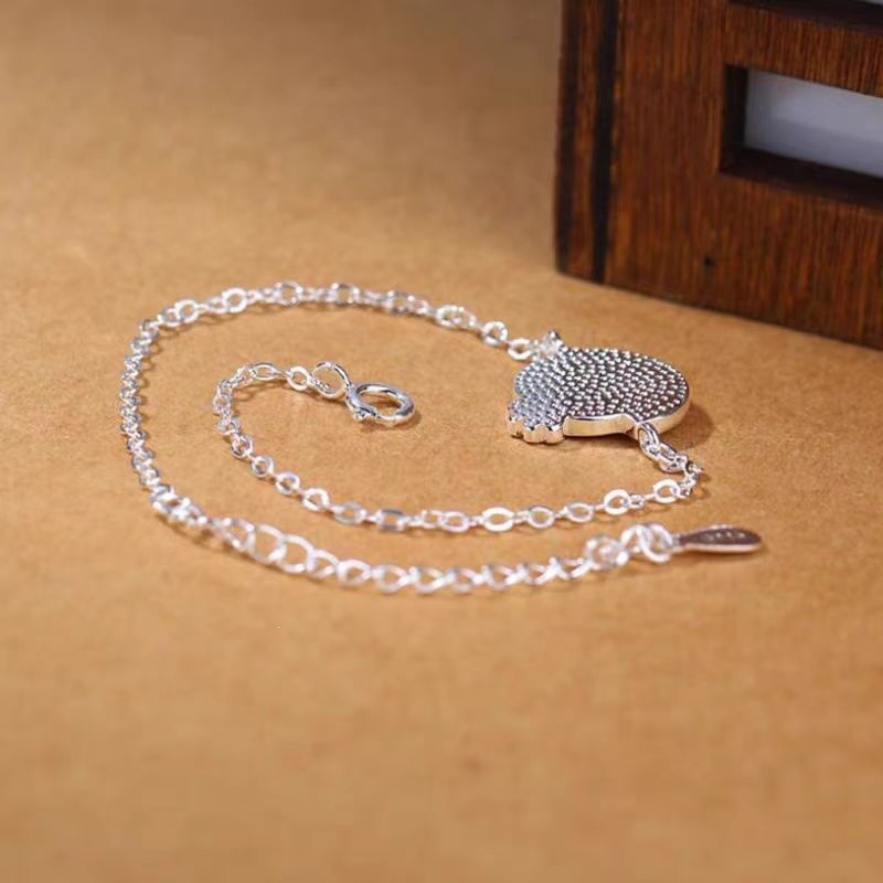Cute Animal Enamel Copper Bracelet In Silver, Unisex Design 3