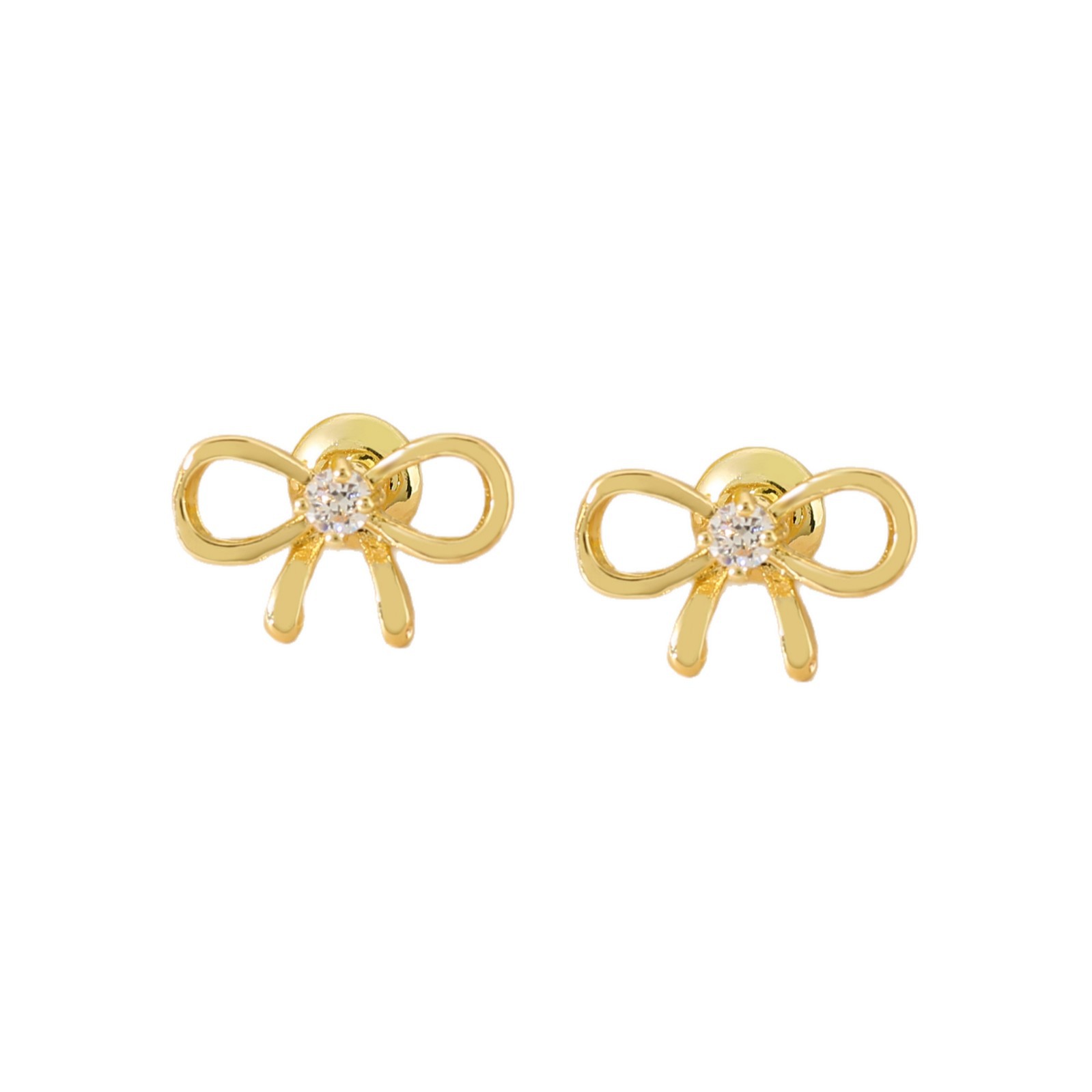 Cute Bow Tie Stud Earrings For Women With Copper Posts And Rhinestone Inlay 6
