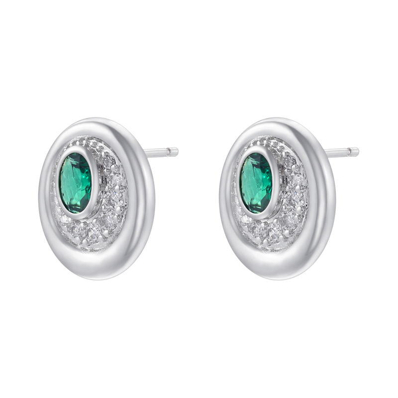 Devil's Eye Stud Earrings For Women With Zircon Inlay, Copper Base, And 18K Real Gold Water Plating 3
