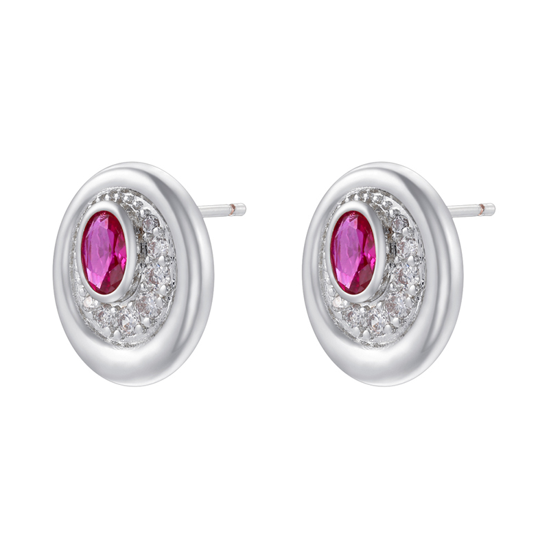 Devil's Eye Stud Earrings For Women With Zircon Inlay, Copper Base, And 18K Real Gold Water Plating 4