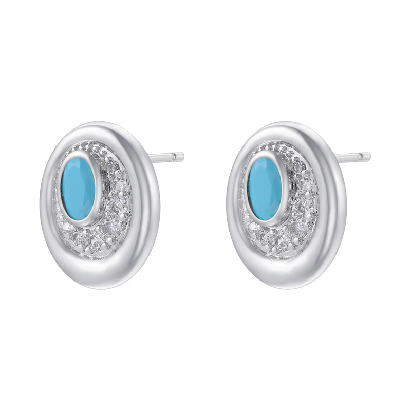 Devil's Eye Stud Earrings For Women With Zircon Inlay, Copper Base, And 18K Real Gold Water Plating 6