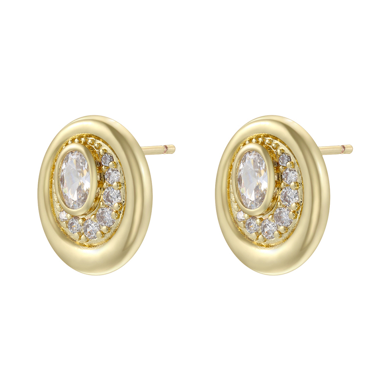 Devil's Eye Stud Earrings For Women With Zircon Inlay, Copper Base, And 18K Real Gold Water Plating 7