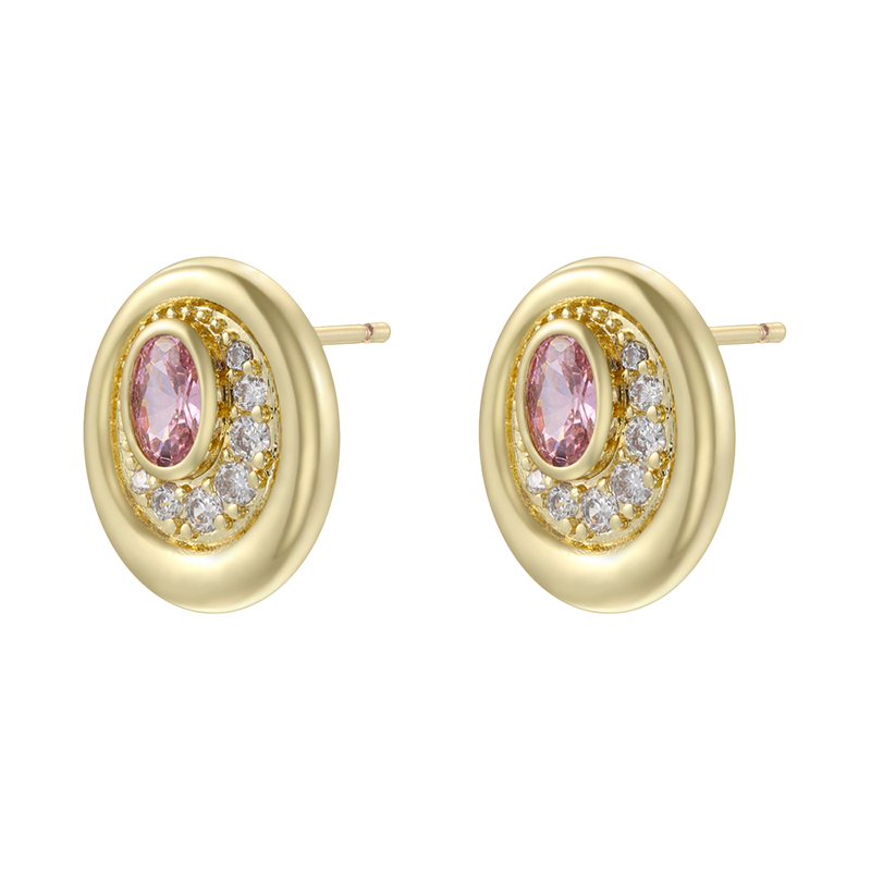 Devil's Eye Stud Earrings For Women With Zircon Inlay, Copper Base, And 18K Real Gold Water Plating 8