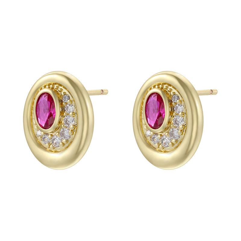 Devil's Eye Stud Earrings For Women With Zircon Inlay, Copper Base, And 18K Real Gold Water Plating 9