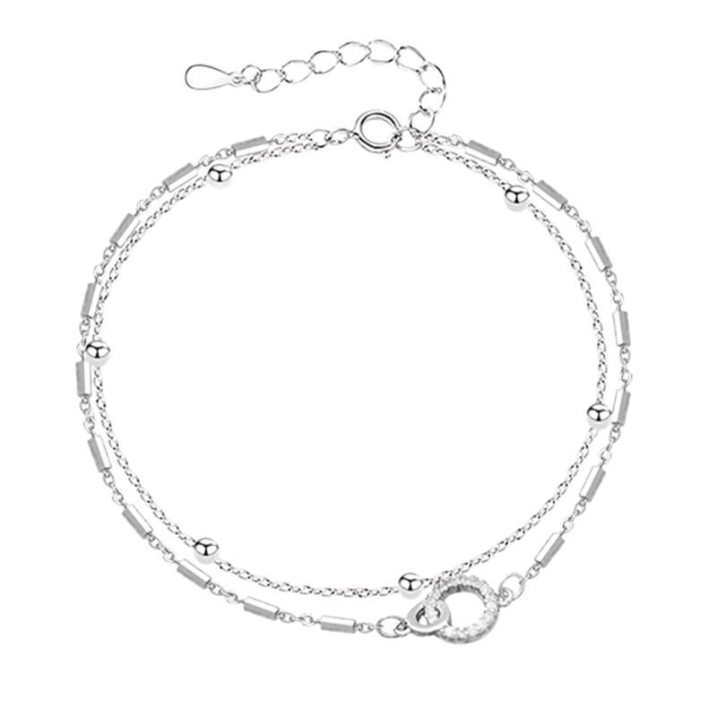 Double Ring Copper Bracelet For Women With Electroplated Gold Plating, Simple Style Suitable For Business 5