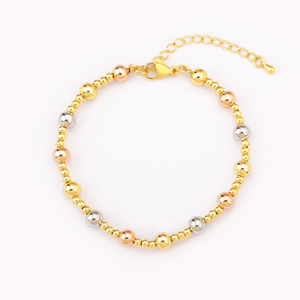Electroplated Copper Beaded Bracelet Featuring Colour Beads With Elegant Bangle Design 5