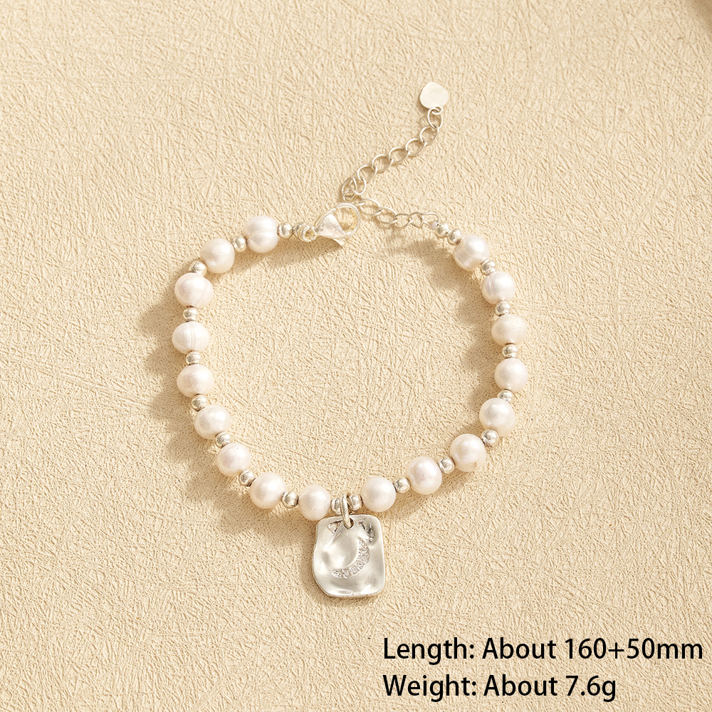 Pentagram Electroplated Copper Bracelet For Women With 18K Real Gold Plated Water Plating And Freshwater Pearl Handmade Chain 5