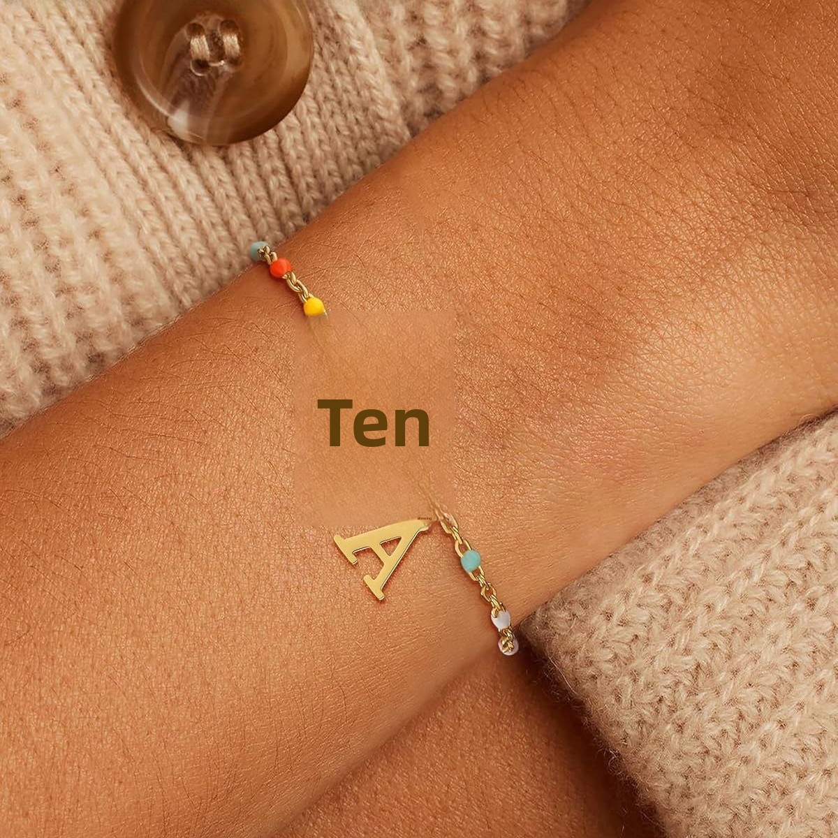 Electroplated Copper Letter Bracelet For Women, Perfect For Festival Occasions 2