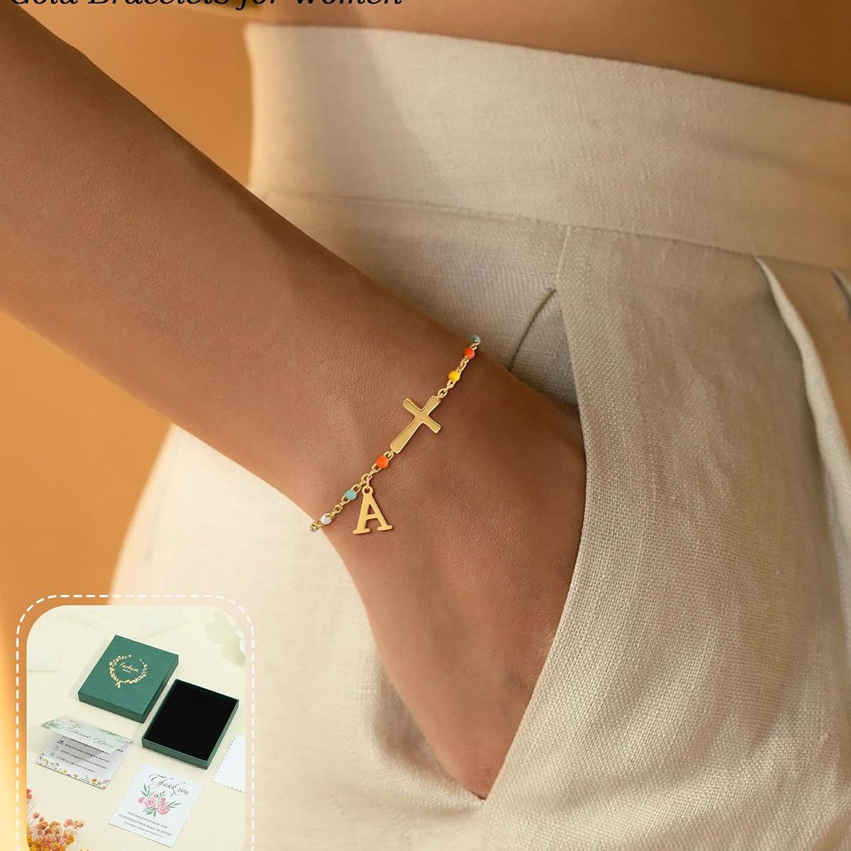 Electroplated Copper Letter Bracelet For Women, Perfect For Festival Occasions 3