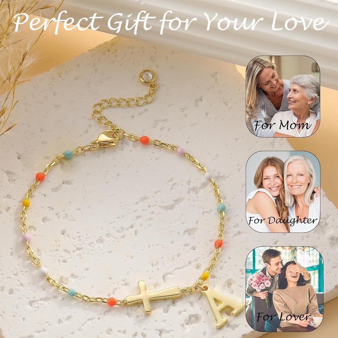 Electroplated Copper Letter Bracelet For Women, Perfect For Festival Occasions 4