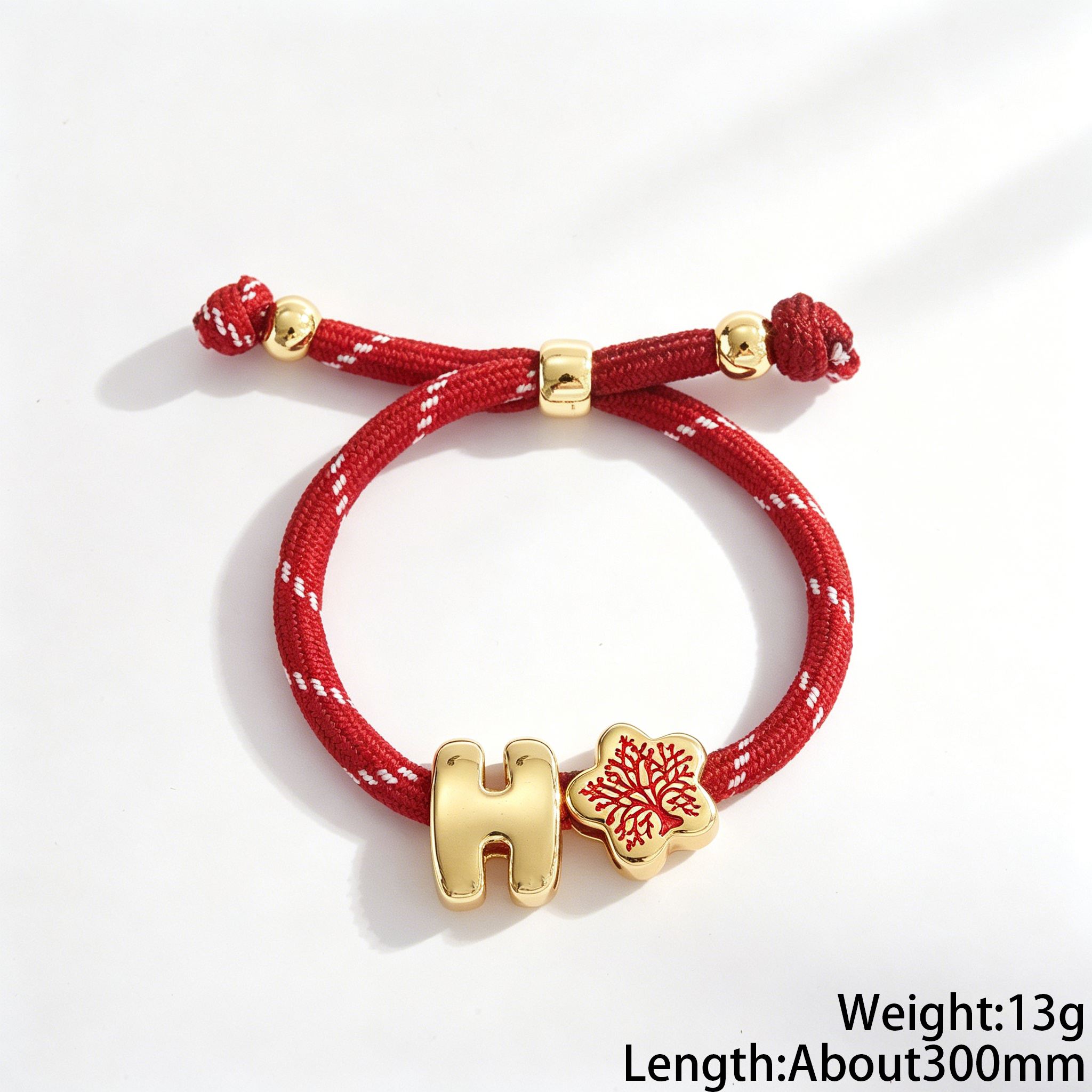 Electroplated Letter Drawstring Bracelet For Adults With 18K Real Gold Plated Copper And Zircon Inlay On Cord String 6