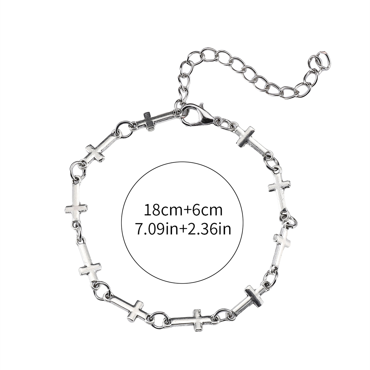 Electroplated Metal Cross Bracelet For Women With Cable Chain Design 2