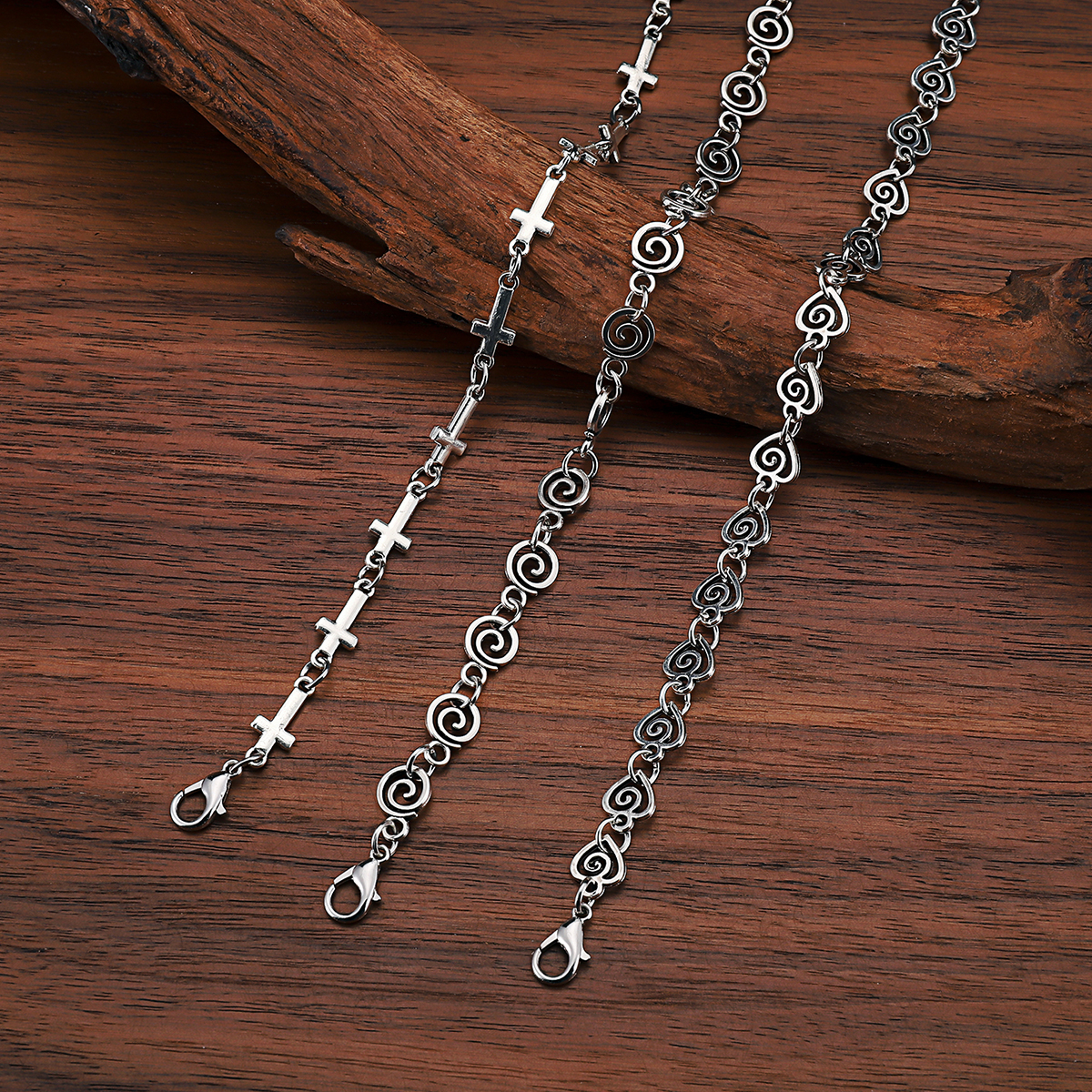 Electroplated Metal Cross Bracelet For Women With Cable Chain Design 8