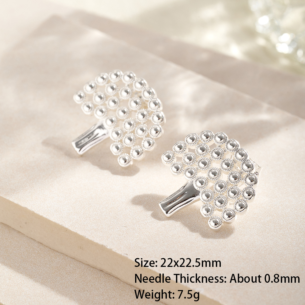 Electroplated Tree Stud Earrings For Women In 18K Real Gold Plated Copper With 0.03µm Water Plating 4