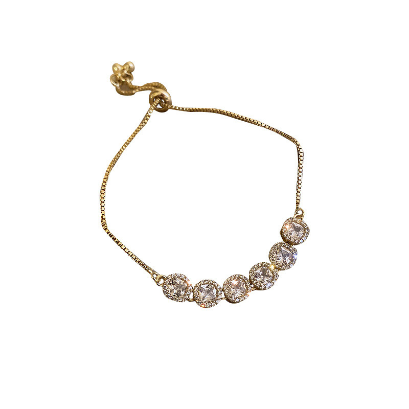 Women’s Copper Bracelet Featuring Flower Design With Zircon Inlay, 1 Piece 2