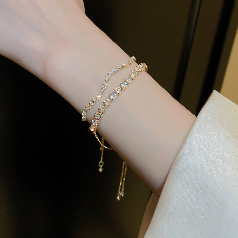 Women’s Copper Bracelet Featuring Flower Design With Zircon Inlay, 1 Piece 4