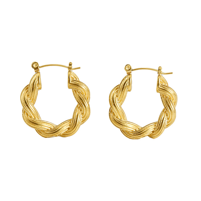 Geometric Hoop Earrings For Women Featuring Electroplated Design With 304 Stainless Steel Posts And 18K Gold PVD Vacuum Plating 5