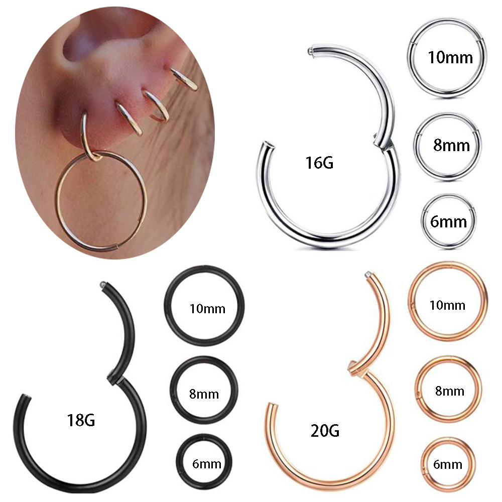 Ethnic Style Flowers Nose Ring For Unisex, Made Of Durable Titanium Steel, 1 Piece Stud Earring For Daily Wear 5