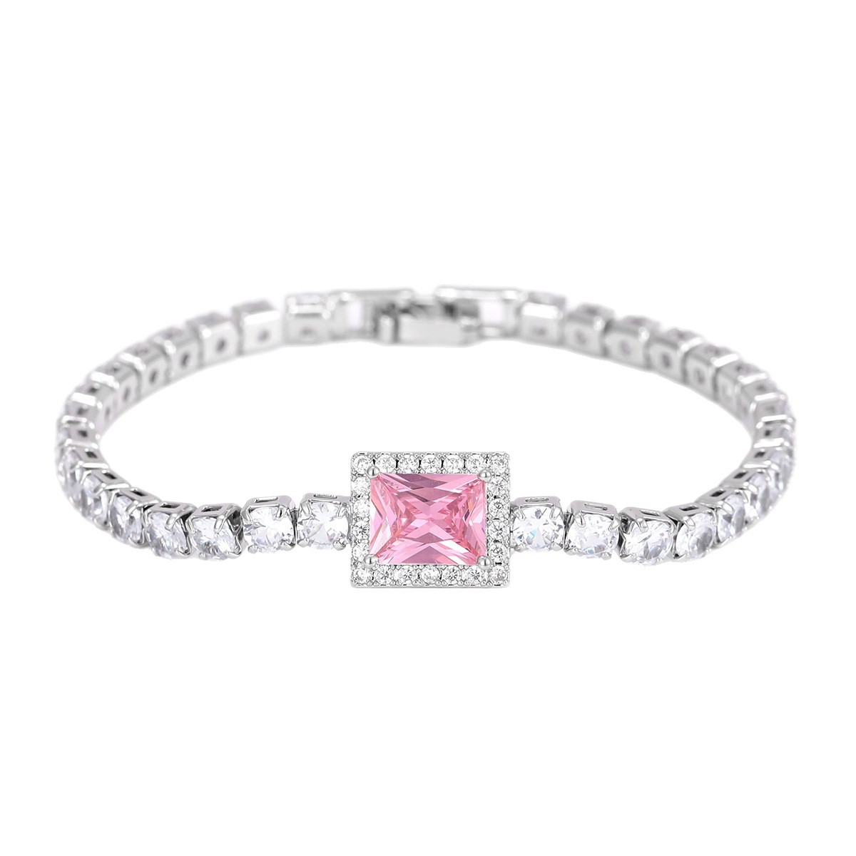 Europe And The United States  Hot Sale Classic Geometric Design Square Exquisite Zircon Bracelet Women Tennis Bracelet Bracelet Jewelry Wholesale 5